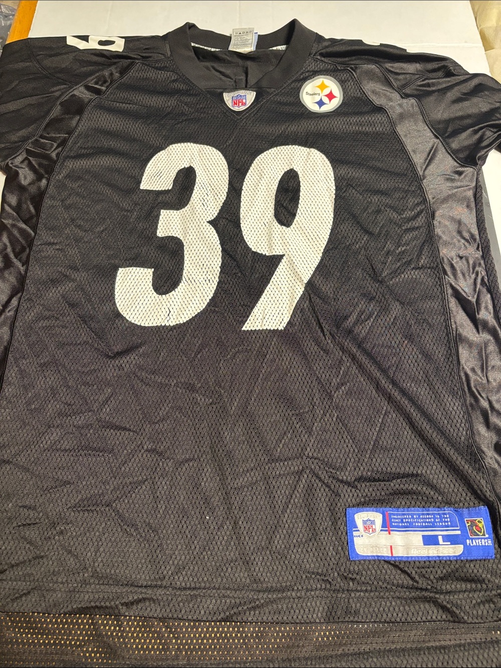 NFL Pittsburgh Steelers #39 Black Jersey with White Numbers